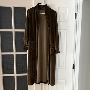 Olive Velvet Long Robe